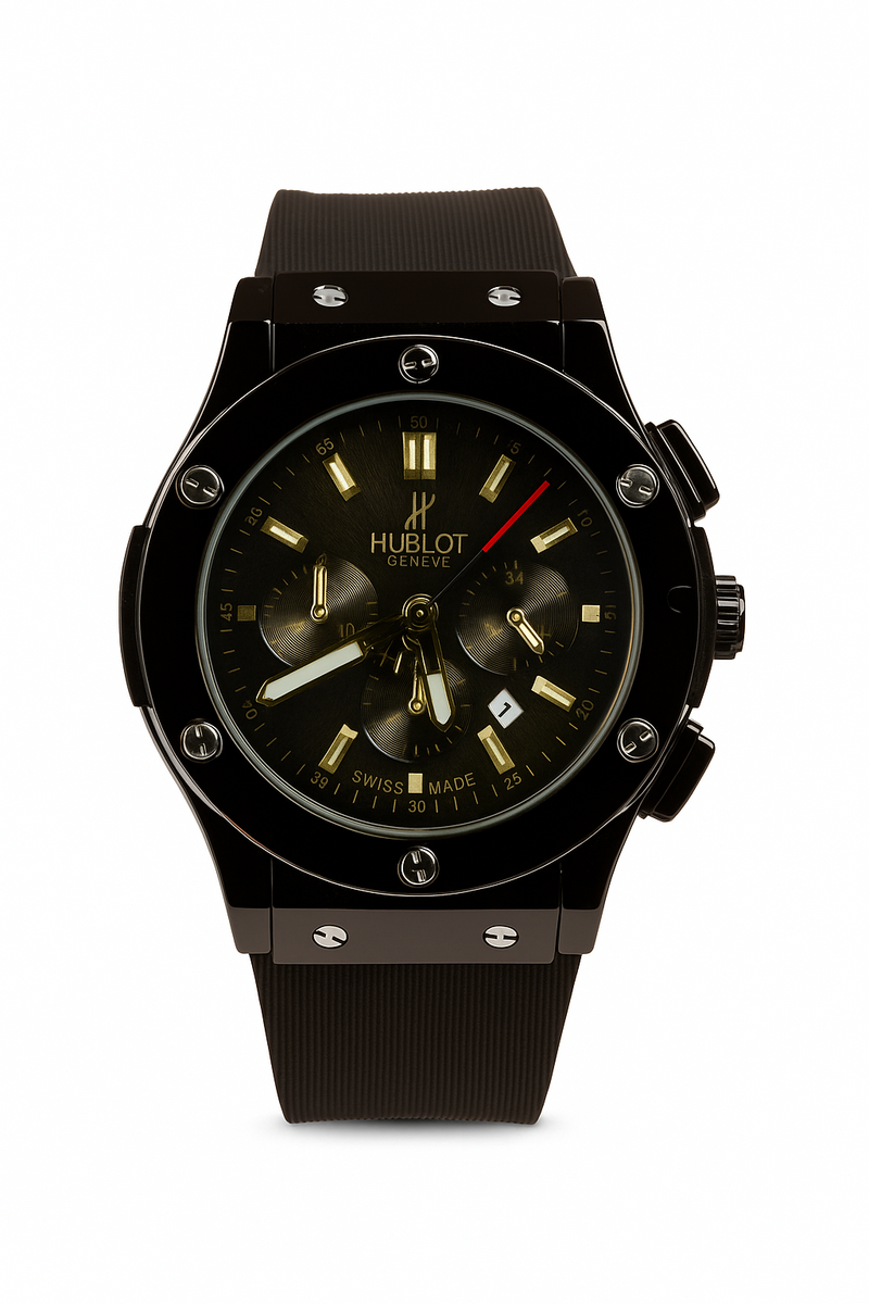 Hublot Geneve Classic Men's Watch – Black & Gold