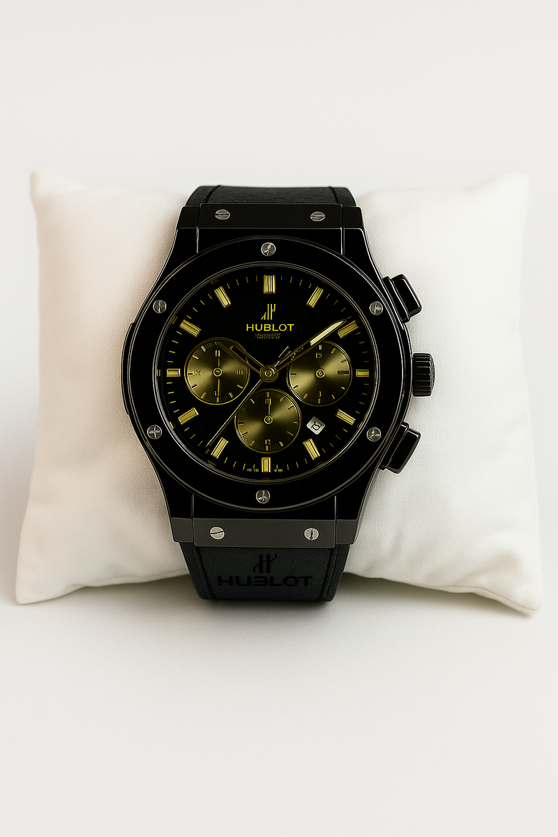 Hublot Geneve Classic Men's Watch – Black & Gold