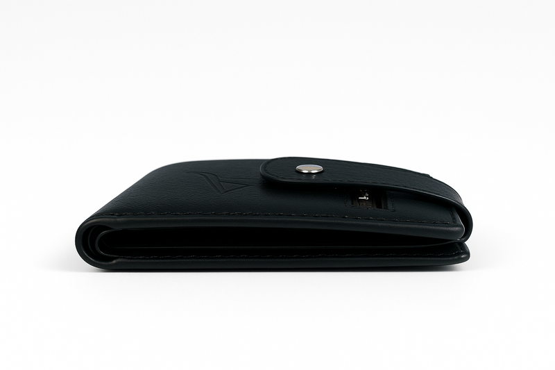 Men’s Black Faux Leather Wallet – Stylish & Secure Design
