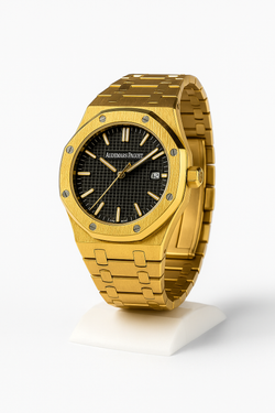 Royal Oak Watch – Full Gold with Black Dial