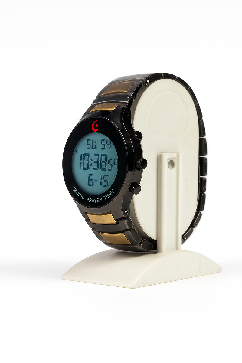 NeoVision Digital Watch – Matte Black & Gold | Futuristic Smart Style