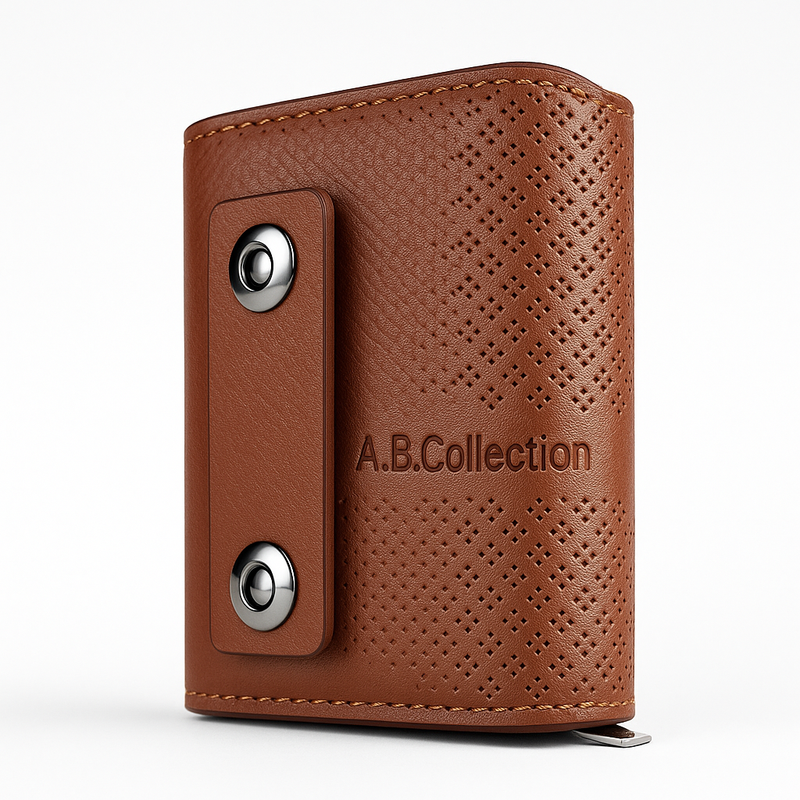 Textured Wallet – Snap Closure & Zip Pocket | Compact Design