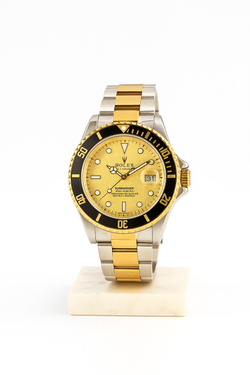 Rolex Submariner Style Watch – Two-Tone Gold & Black Luxury Diver