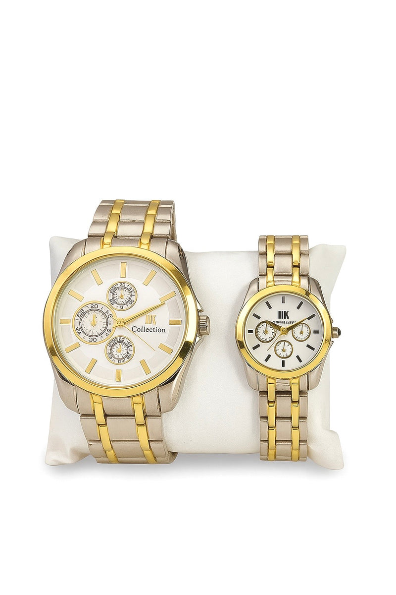 Elegant Gold-Tone Couple Watch Set – IIK Collection
